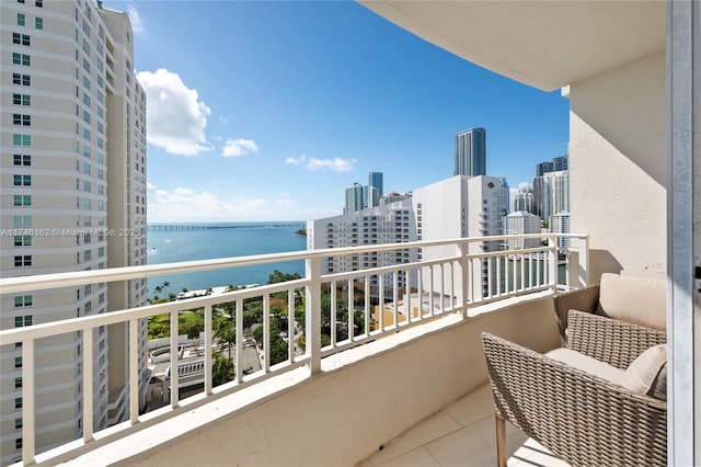 balcony with a water view