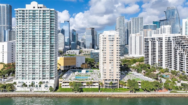 view of city featuring a water view