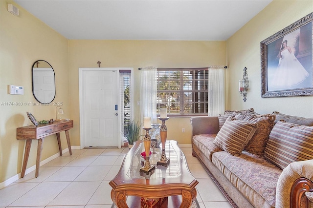 view of tiled living room