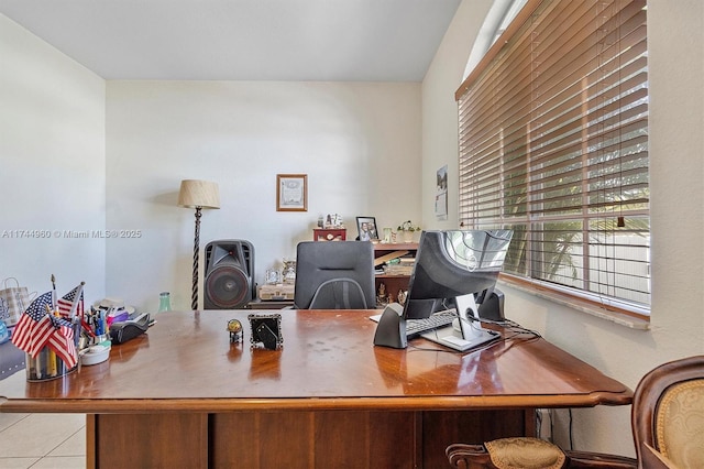 view of tiled office