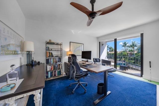 10655 NE Quaybridge Ct Unit C3, Miami, FL 33138 - carpeted office with a ceiling fan