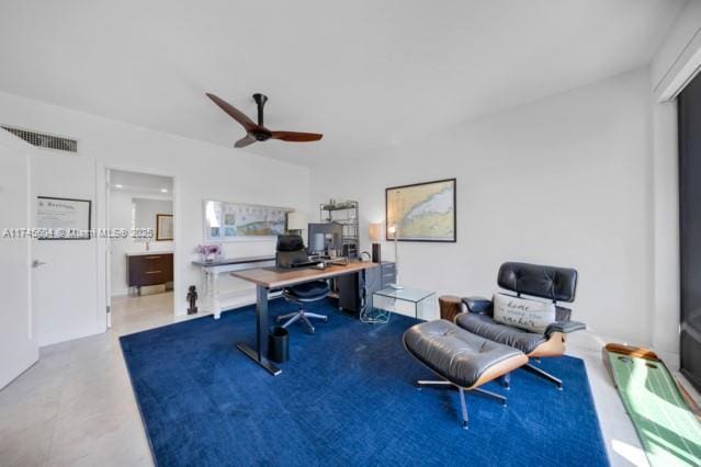 10655 NE Quaybridge Ct Unit C3, Miami, FL 33138 - home office featuring a ceiling fan