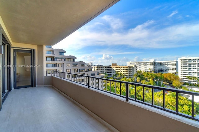 balcony with a view of city