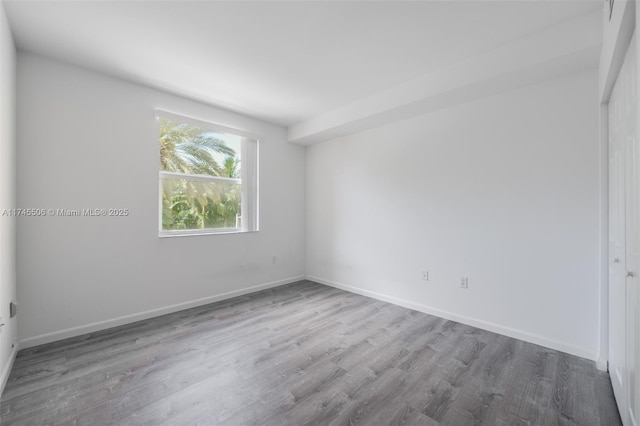 unfurnished room featuring wood-type flooring