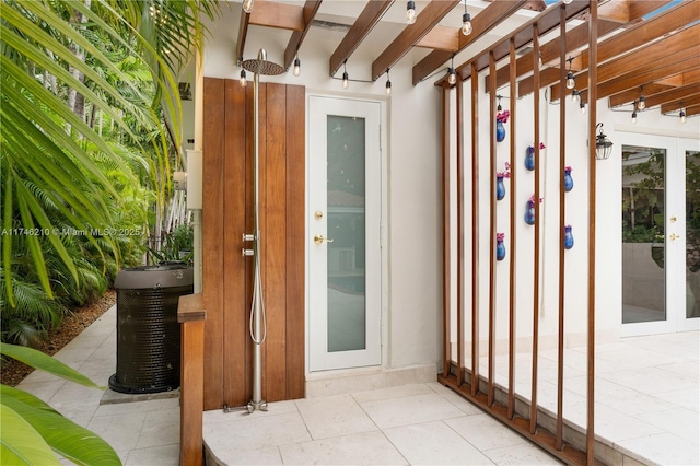 entrance to property with french doors