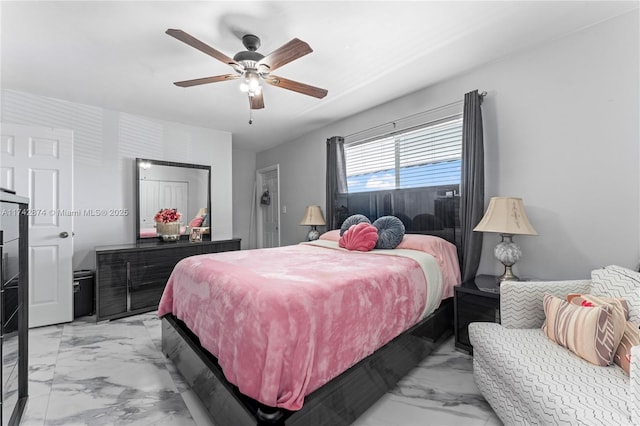 7140 W 2nd Way Unit 7140, Hialeah, FL 33014 - bedroom with light marble finish floors and a ceiling fan