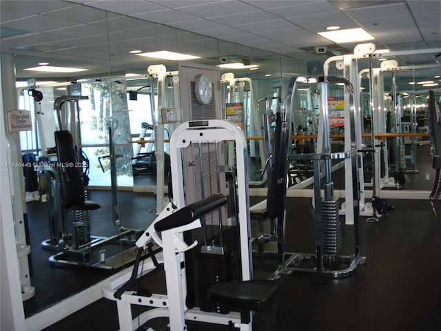 770 Claughton Island Dr Unit 1708, Miami, FL 33131 - gym with a drop ceiling
