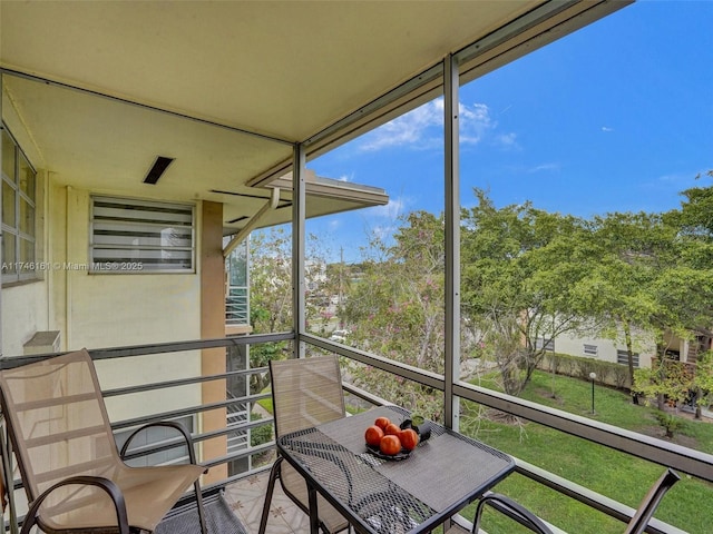 view of sunroom