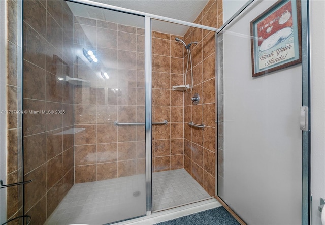 full bath with a shower stall