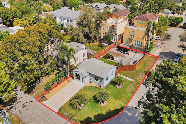 bird's eye view featuring a residential view