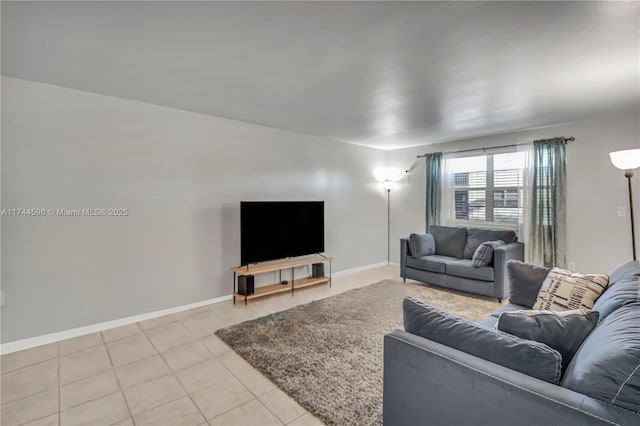 view of tiled living room