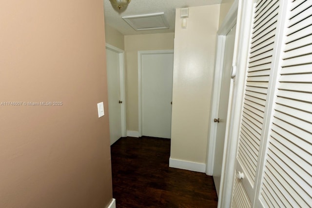 hall featuring dark hardwood / wood-style floors