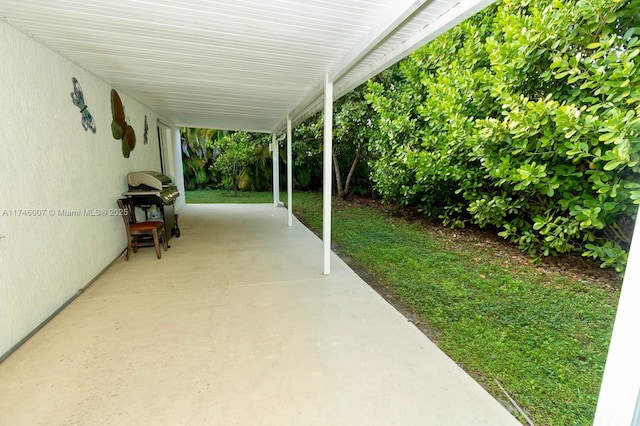 view of patio featuring grilling area