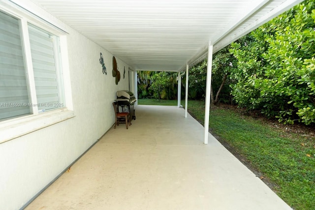 view of patio with area for grilling