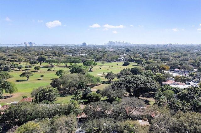 drone / aerial view with a view of city