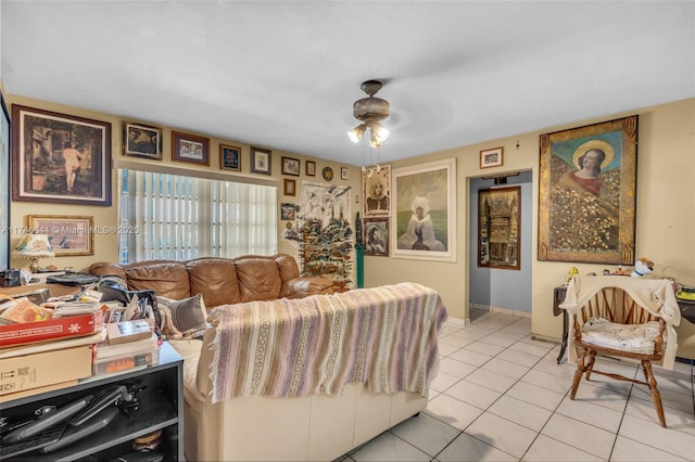 view of tiled living room