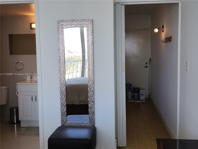 hall featuring light hardwood / wood-style flooring