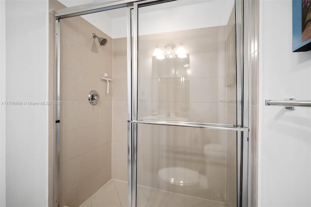 bathroom featuring a stall shower