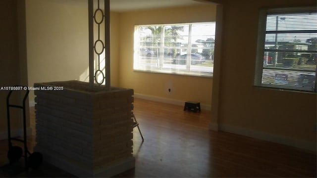 interior space with hardwood / wood-style flooring