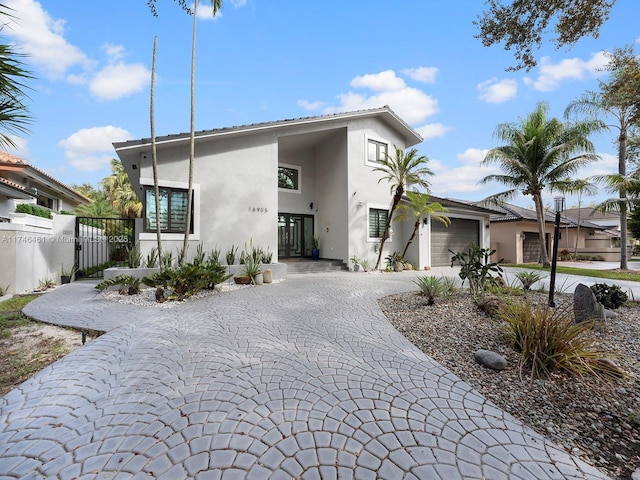 view of front of house with a garage