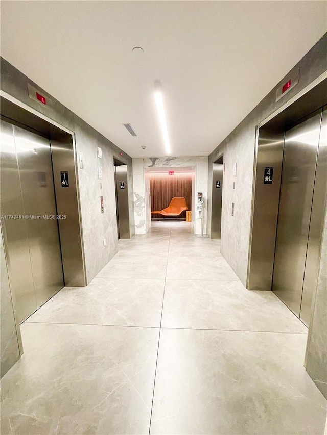 hall featuring elevator
