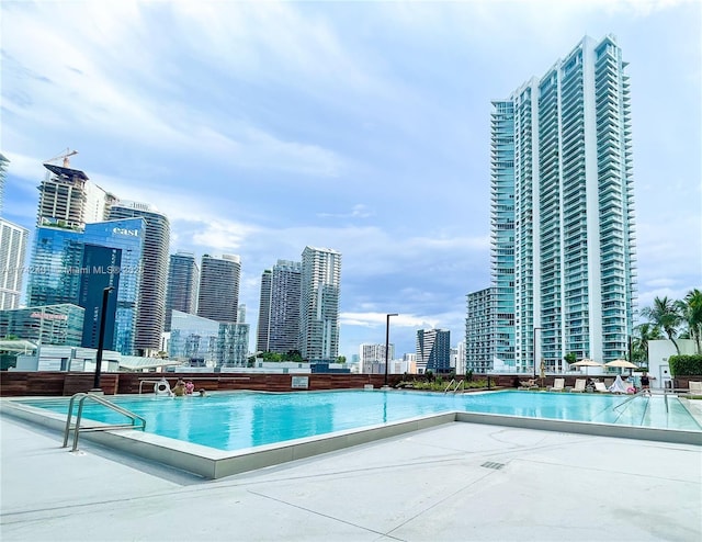 view of pool with a patio area