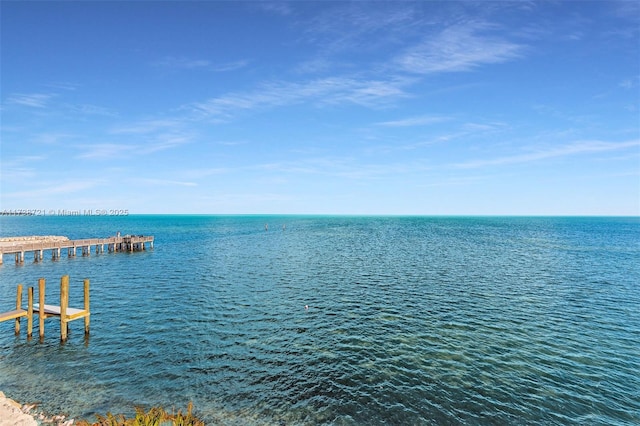 view of water feature featuring a boat dock