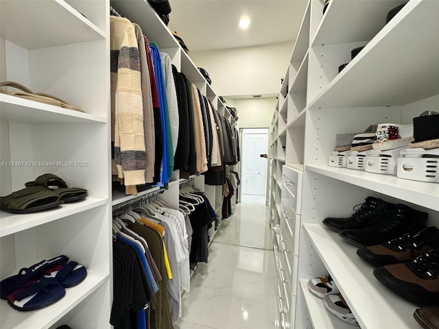 view of walk in closet