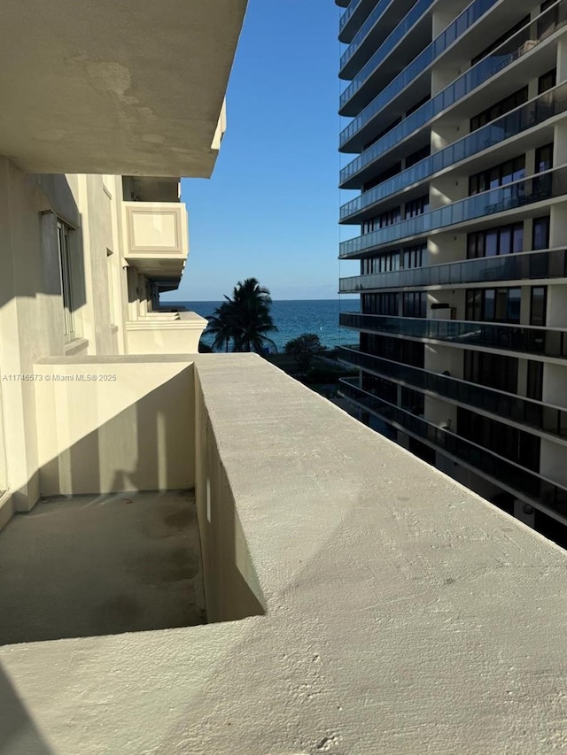 balcony with a water view