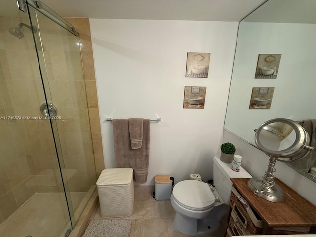 bathroom featuring toilet and walk in shower