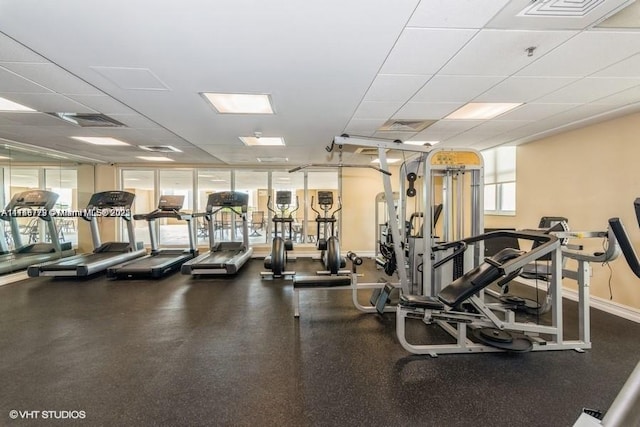 117 NW 42nd Ave Unit 507, Miami, FL 33126 - workout area with a paneled ceiling
