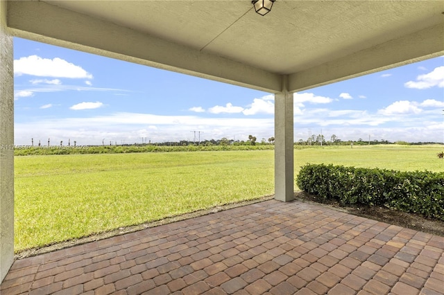 view of patio featuring a rural view