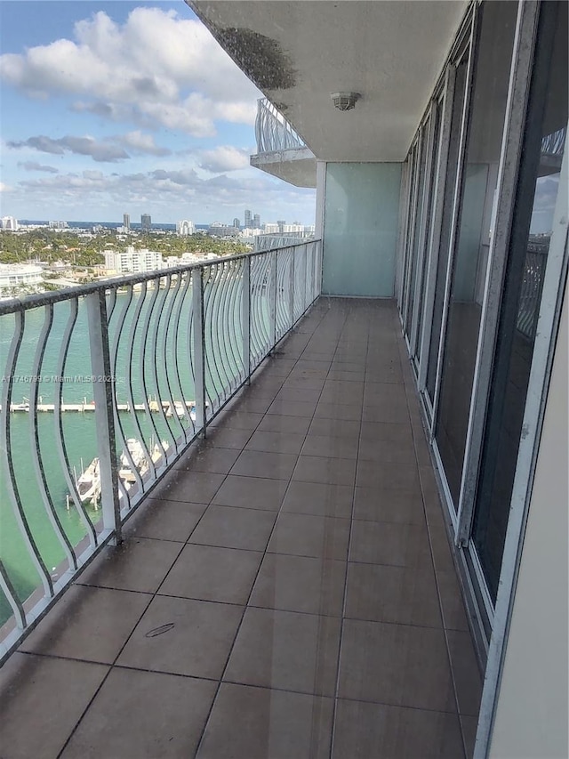 balcony with a water view