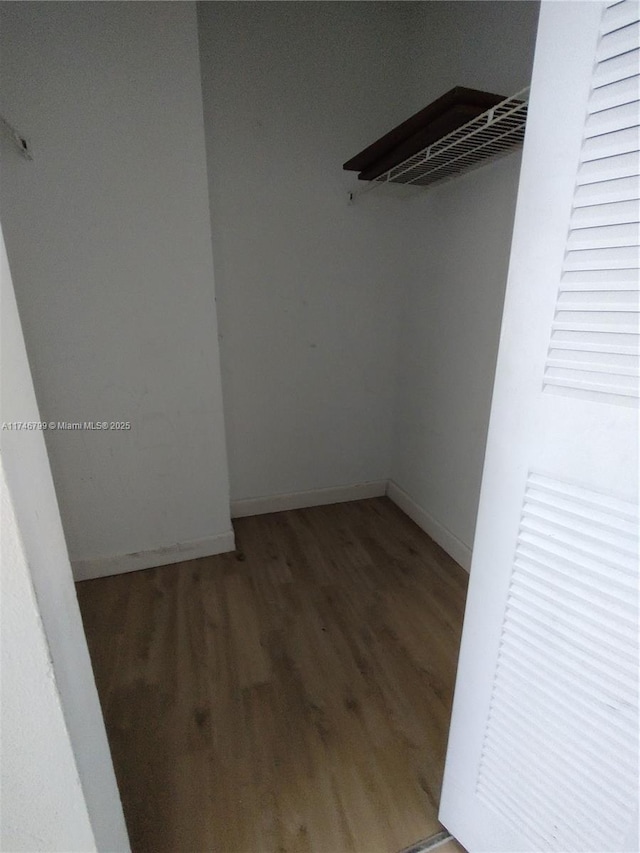 spacious closet featuring hardwood / wood-style flooring