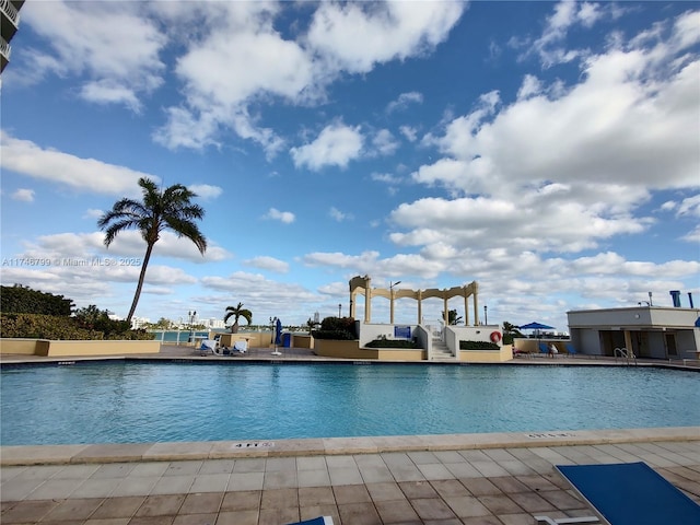 view of pool featuring a patio area