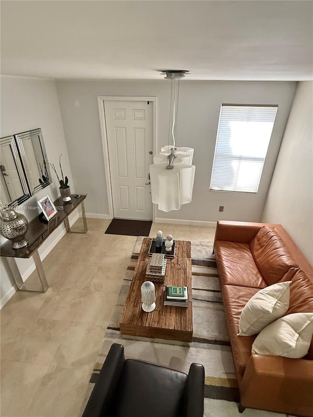 living area with baseboards
