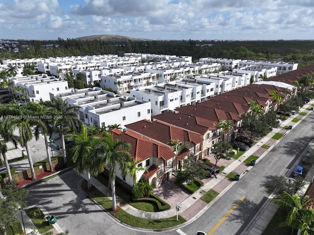 drone / aerial view with a residential view