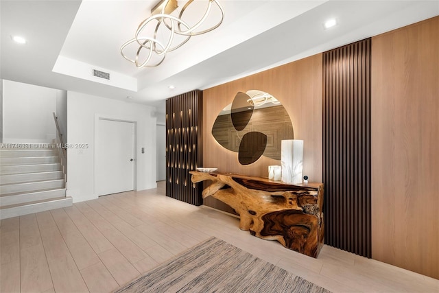 350 Desoto St, Hollywood, FL 33019 - interior space featuring a tray ceiling and light wood-type flooring