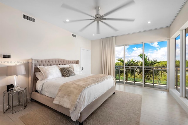 350 Desoto St, Hollywood, FL 33019 - bedroom featuring access to exterior and ceiling fan