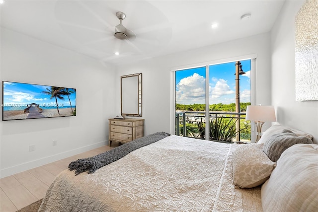 350 Desoto St, Hollywood, FL 33019 - bedroom featuring access to outside and ceiling fan