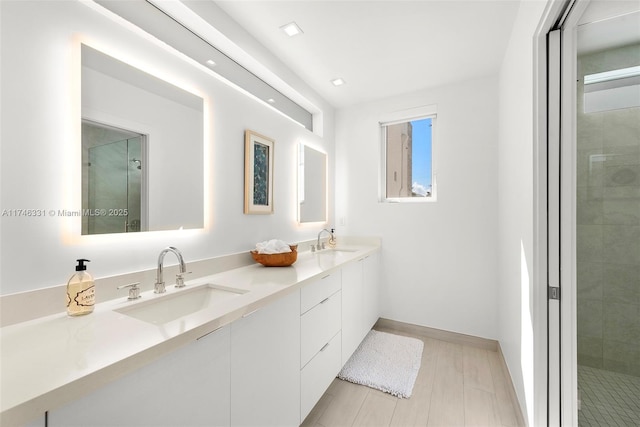 350 Desoto St, Hollywood, FL 33019 - bathroom featuring walk in shower and vanity