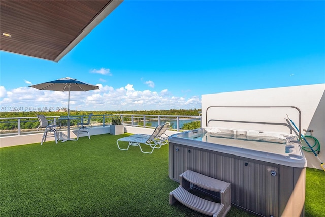 350 Desoto St, Hollywood, FL 33019 - view of yard featuring a hot tub