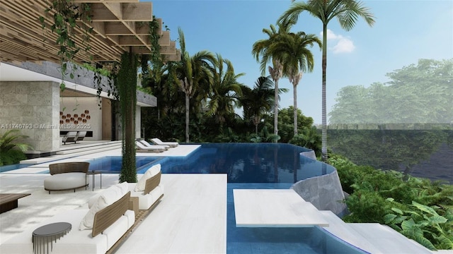 228302 W Dilido Dr, Miami Beach, FL 33139 - view of pool featuring a patio area and an infinity pool