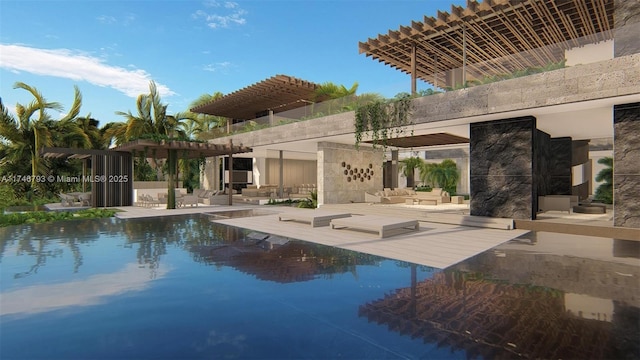 228302 W Dilido Dr, Miami Beach, FL 33139 - outdoor pool featuring outdoor lounge area, a pergola, and a patio