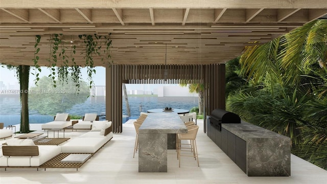 228302 W Dilido Dr, Miami Beach, FL 33139 - view of patio featuring a grill and a water view