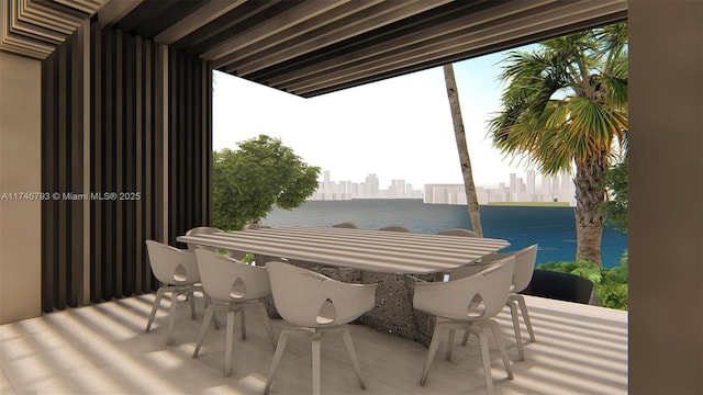 228302 W Dilido Dr, Miami Beach, FL 33139 - view of patio featuring a water view, a city view, and a balcony