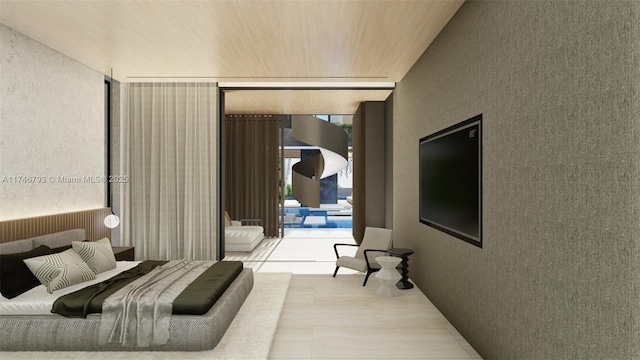 228302 W Dilido Dr, Miami Beach, FL 33139 - bedroom featuring access to outside and a textured wall