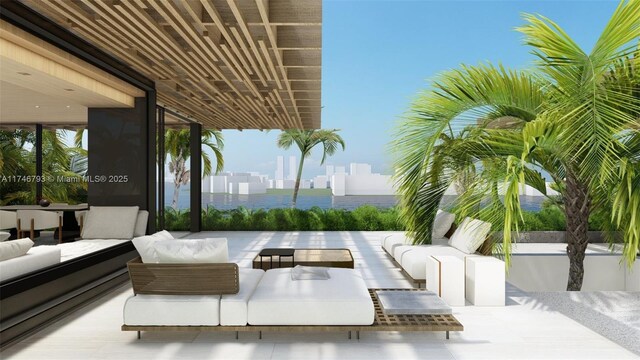 228302 W Dilido Dr, Miami Beach, FL 33139 - view of patio with an outdoor living space