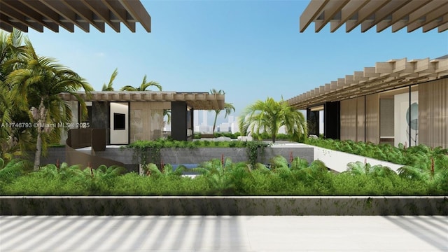 228302 W Dilido Dr, Miami Beach, FL 33139 - view of yard featuring a pergola