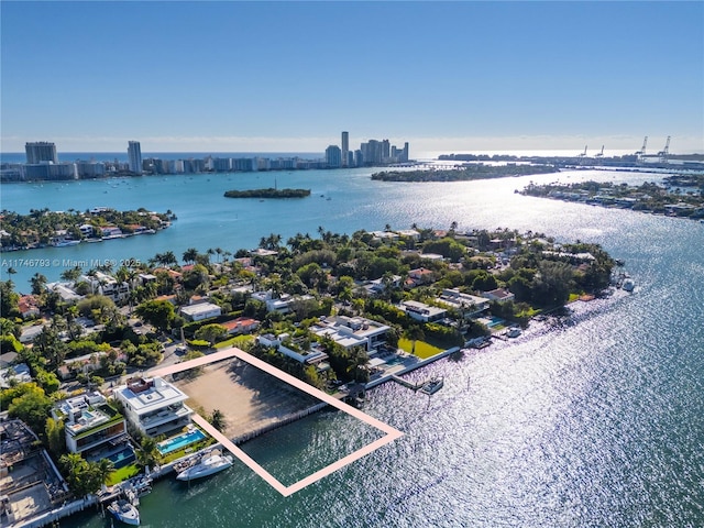 228302 W Dilido Dr, Miami Beach, FL 33139 - drone / aerial view of a nearby body of water and city skyline